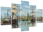 Obraz - Claude Monet, Ships Riding on the Seine at Rouen, reprodukcia (150x105 cm)