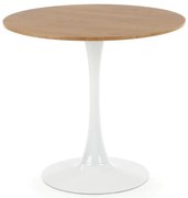 Stôl Sting 80 Mdf/Oceľ – Dub Zlatá/Biely