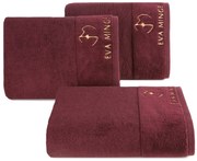 BAVLNENÝ UTERÁK EVA MINGE GAJA 70X140 CM BORDOVÁ