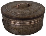 Vintage plechová okrúhla dóza