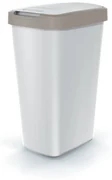 Odpadkový kôš s farebným vekom, 45 l, hnedá / sivá