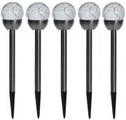 Sada solárnych LED lámp ProGarden 6 x 36 cm, 5 ks, nehrdz. oceľ, sklo
