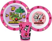 Sada plastového riadu Minecraft s kelímkom - pre dievčatá