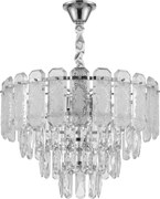 Toolight Toolight, krištáľová závesná lampa Ø40 cm, 5×E14, SWE087-CP, chrómová, OSW-30214