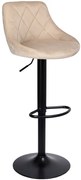 Barová stolička CYDRO zamatová, čierna / béžová