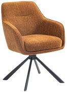 Oranžové čalúnené jedálenské kreslá v súprave 2 ks Avola – Unique Furniture