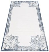 Koberec AKRYL VALS 0A039A C53 47 Kvety ramka, slonia kosť / modrý