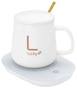 Súprava keramického hrnčeka s elektrickým ohrievačom Lucky v darčekovom balení