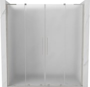 Mexen Velar L Duo, posuvné sprchové dvere do otvoru 170 cm, 8mm sklo námraza, brúsená oceľ, 871-170-003-32-97
