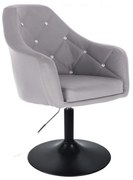 LuxuryForm DESIGN Kreslo ROMA na čiernom tanieri - šedé