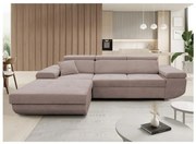 Rozkladacia rohová sedacia súprava s úložným priestorom do tvaru L CASTELO ľavá béžová