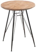 Drevený kovový stolík Bistro - Ø 64,5 * 75,5cm