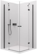 Cerano Marino Duo, sprchovací kút 110(dvere) x 110(dvere), 6mm číre sklo, čierny profil, CER-CER-423042