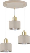 Závesné svietidlo Panta, 3x béžové kovové tienidlo, g, o