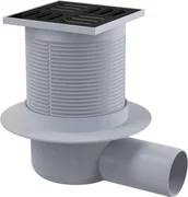 Deante Deante, bodový sprchový žľab s čiernym roštom 105x105mm, DEA-KOS_N01C