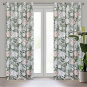 ZATEMŇOVACÍ ZÁVES NA KRÚŽKOCH IDA 140X250 CM KVETY