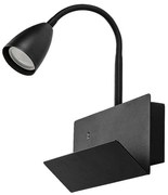 Rabalux 71089 nástenná lampa s odkladacím priestorom Tacito, čierna