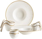 Mäser 8-dielna súprava gurmánskeho riadu Pintar White hnedé bodky