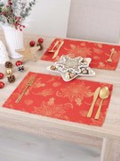 Lurexové vianočné prestieranie Slávnostná červená - 30 × 45 cm