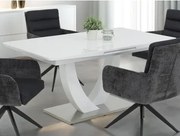 Rozkladací jedálenský stôl Maria 160x90 cm, biely lesk%