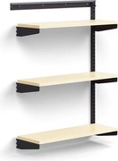 Nástenný regál RELY, prídavná sekcia, laminátové police, 1221x900x300 mm, antracit/buk