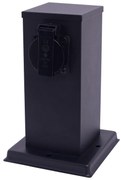 Elektrický záhradný stĺpik Electric, nerezová oceľ, 2 zásuvky, čierna, (20 cm)