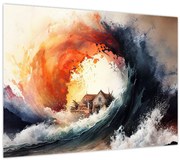 Obraz - Vo víre povodne, akvarel (70x50 cm)