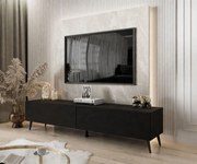 TV STOLÍK ELEGANTE 3 ČIERNY MATNÝ + ČIERNE NOŽIČKY 175 cm
