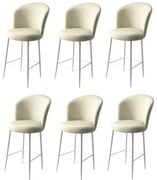 Súprava barových stoličiek Fora Cream and White, 6 ks, 6 ks