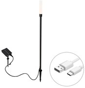 Vonkajšia stojaca lampa čierna vrátane nabíjateľného LED a solárneho - Barry