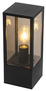 Vonkajšia stojaca lampa čierna s dymovým sklom 40 cm IP44 - Charlois