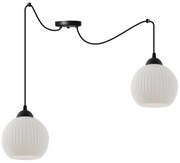 Závesné svietidlo Riffle Round Spider, 2x biele sklenené tienidlo, b