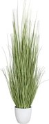 Umelá rastlina v kvetináči Zebra tráva 115 cm, zeleno-biela%