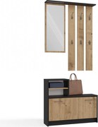 Predsieňová stena GARDE 85 cm antracit/dub artisan