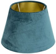 Zamatové petrolejovej tienidlo so zlatým vnútrom Petrol - Ø46 * 25cm