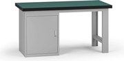 Pracovný stôl do dielne G8, 1500 x 750 x 800 mm, 1x skrinka, sivá