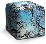 Taburet Cube holé vetvy, modrá