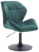 LuxuryForm DESIGN Stolička MILANO MAX VELUR na čiernom tanieri - zelená