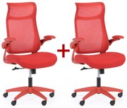 Kancelárske kreslo LUCKY 1+1 ZADARMO, červená
