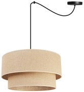 Závesné svietidlo Juta Spider, 1x jutové tienidlo, (výber z 2 farieb konštrukcie), (fi 45cm)