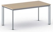 Rokovací kancelársky stôl PRIMO INVITATION, 160x80 cm, sivostrieborná podnož, buk