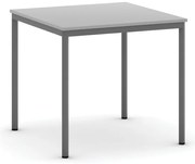 Jedálenský stôl, 80x80 cm, tmavo sivá podnož, sivá