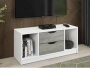 TV stolík Sten 100 cm, biely/šedý beton%