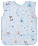 Detský podbradník, zásterka s vreckom Mýval, modrá