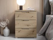Nočný stolík s 3 zásuvkami Smilla, výška 61 cm, dub artisan%
