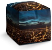 Taburet Cube nočná Paríž, farebná