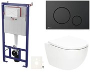 Závesný wc set SAT Fusion do ľahkých stien / predstenové vírové splachovanie SIKOSSTORFU68