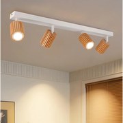 Brilagi - Bodové svietidlo MODERN WOOD 4xGU10/8W/230V drevo/biela