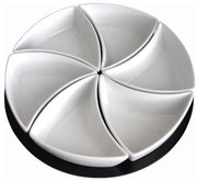 Sada misiek s podnosom TORO 6 ks keramika/drevo