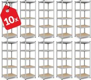 Akcia 10x Regál 180x40x40 cm pozinkovaný 5-policový, nosnosť 875 kg